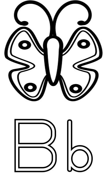 b for butterfly coloring pages - photo #21